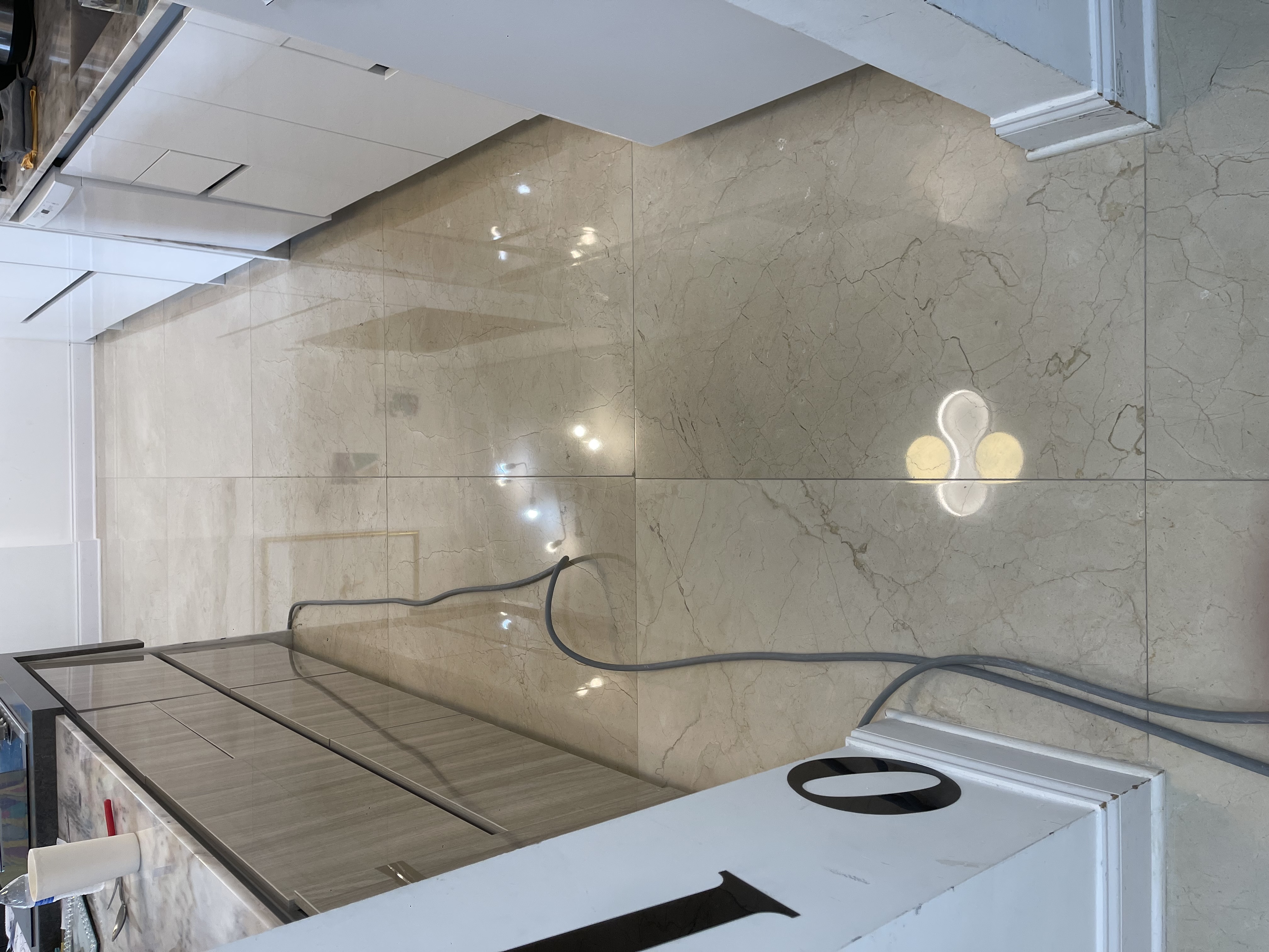 Marble floor before restoration