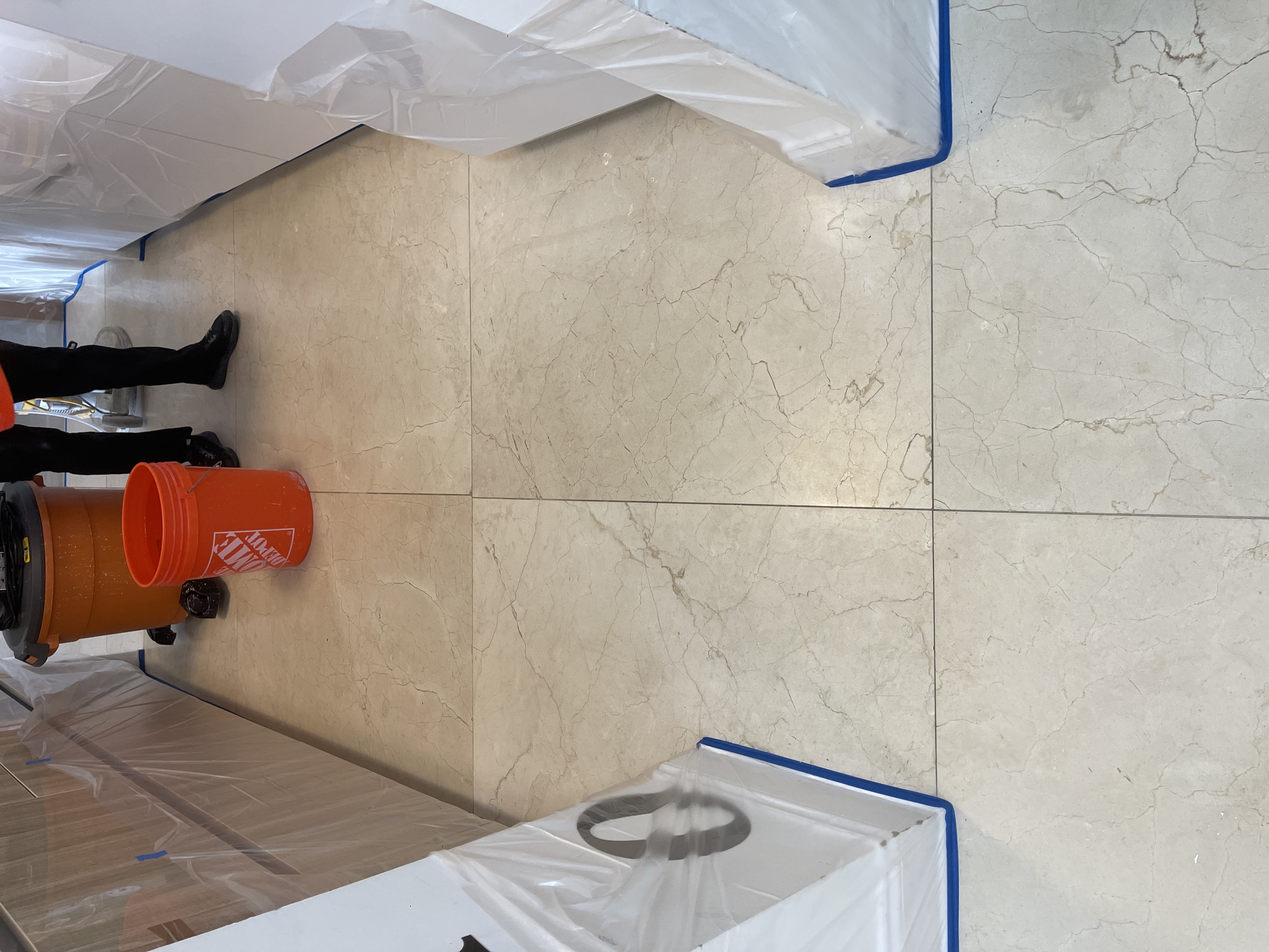 Marble floor after restoration