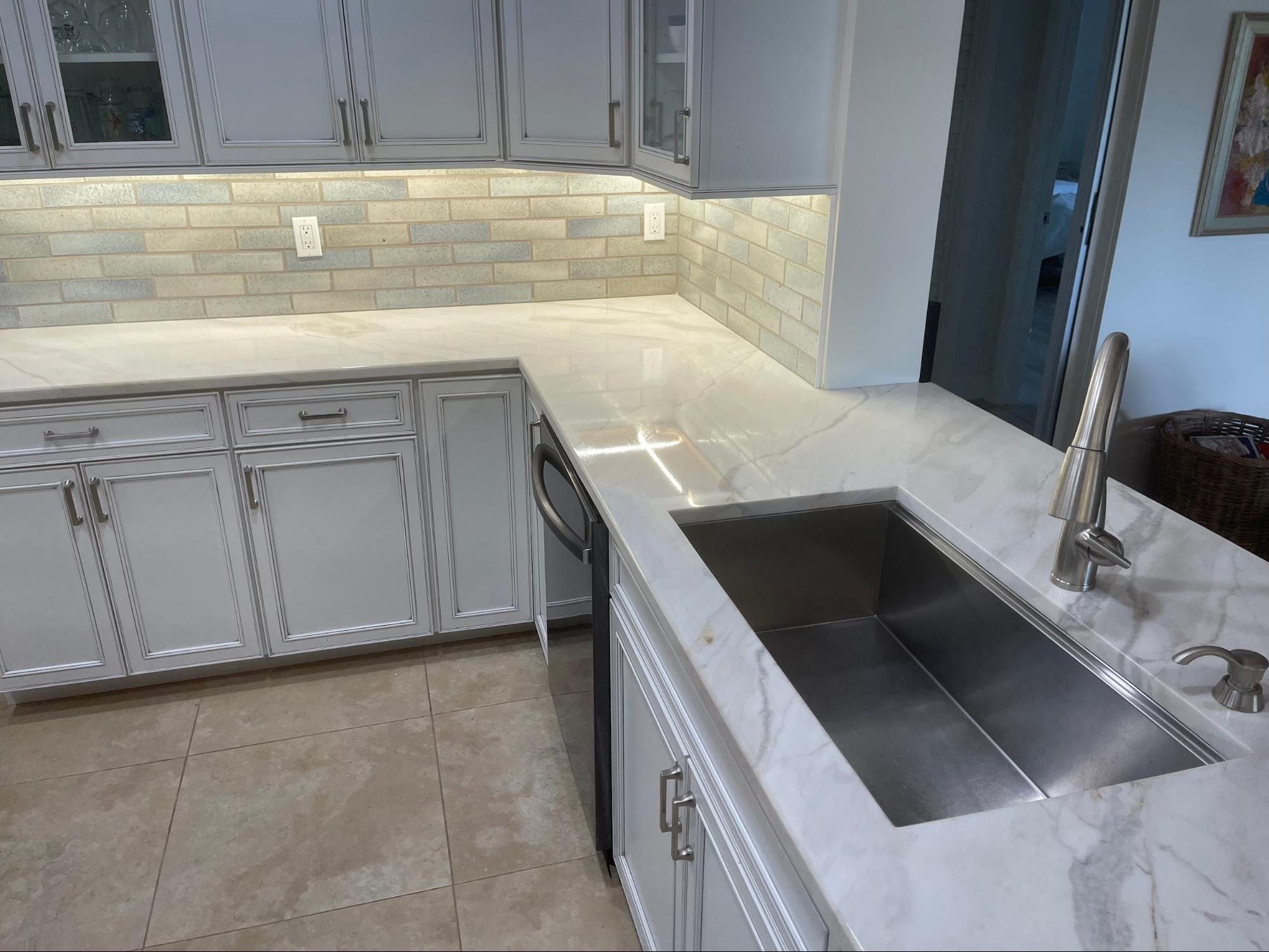 Kitchen marble before