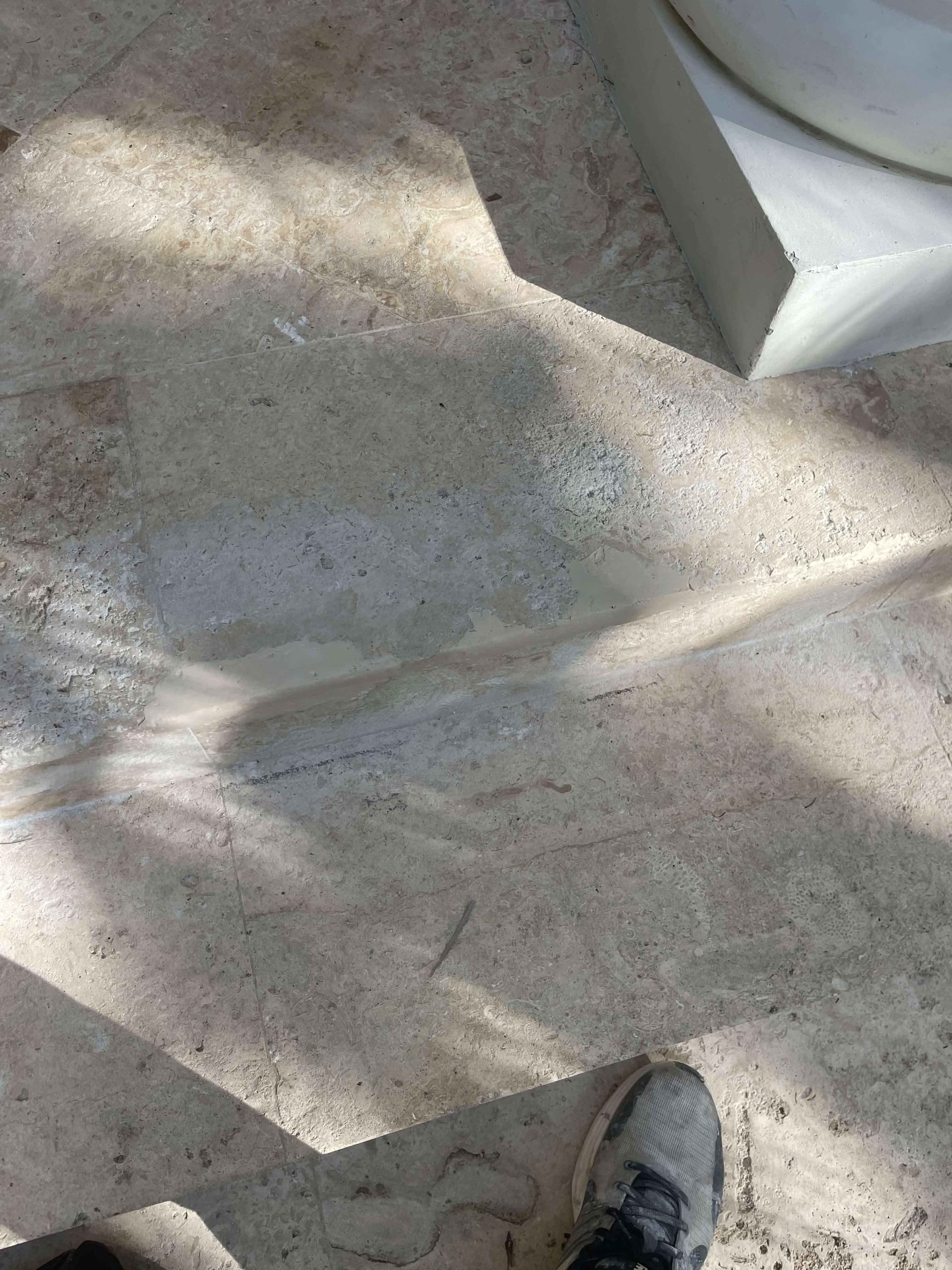 Damaged stone before repair