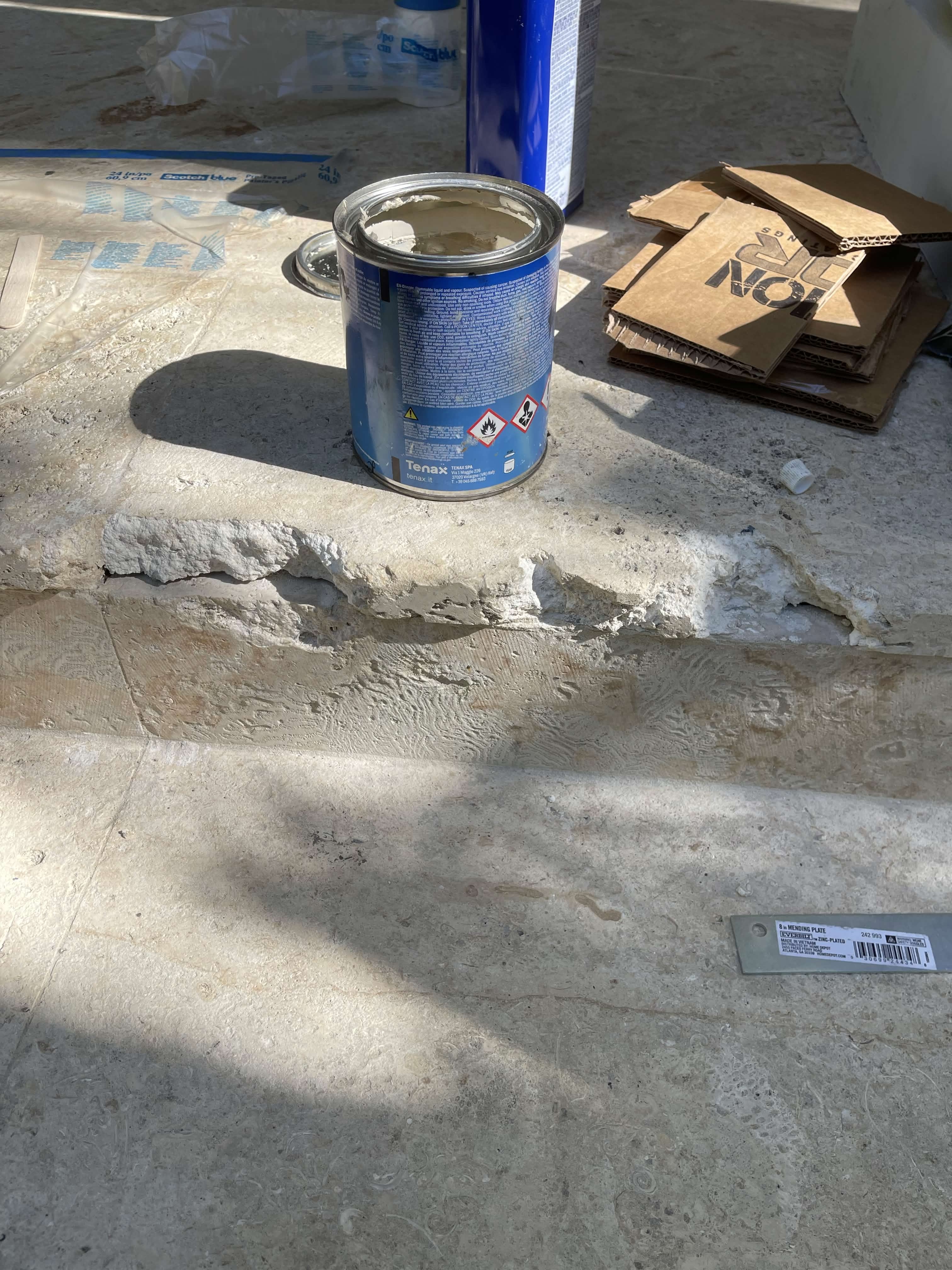 Stone after professional repair