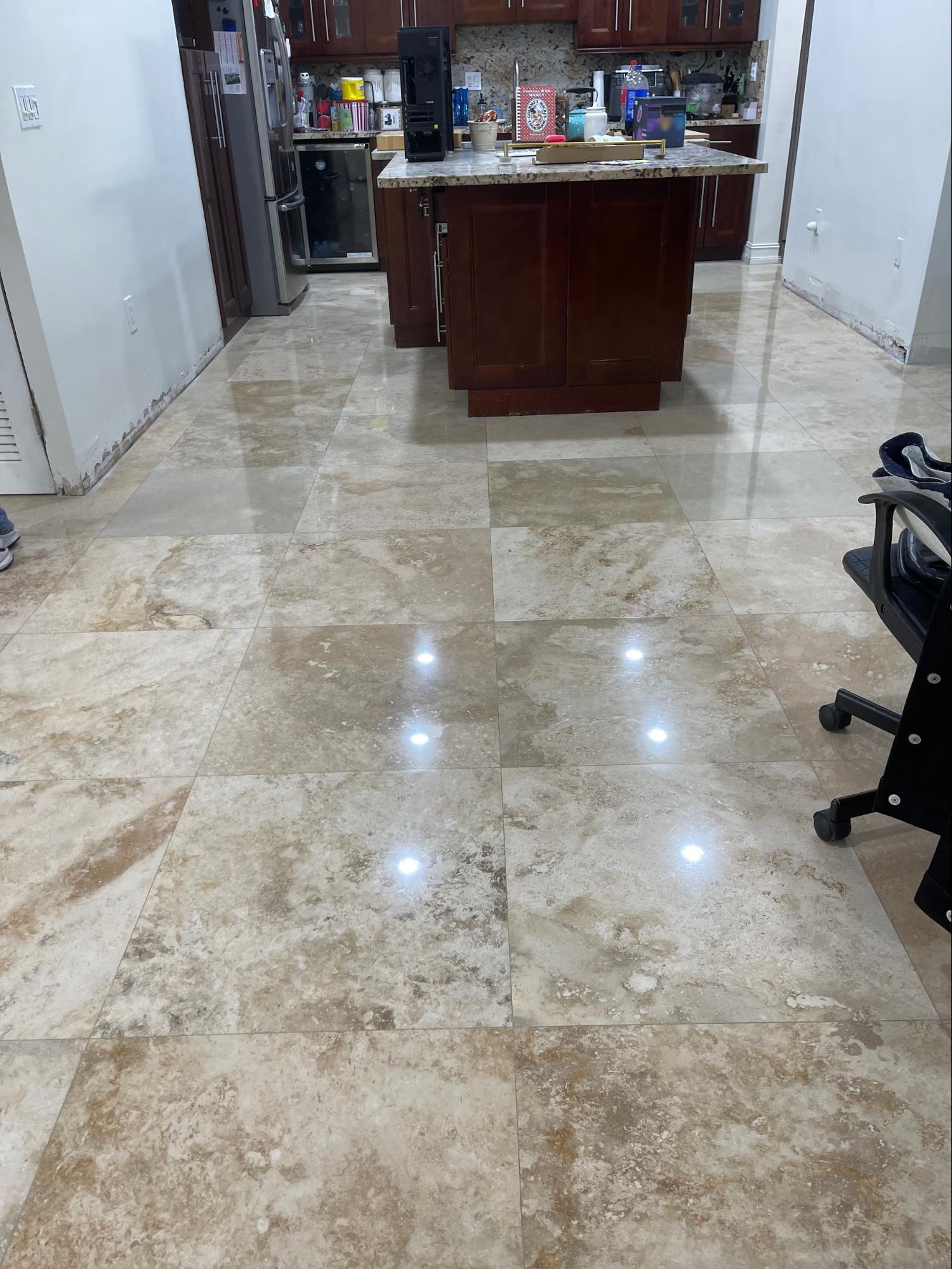 Herringbone marble floor