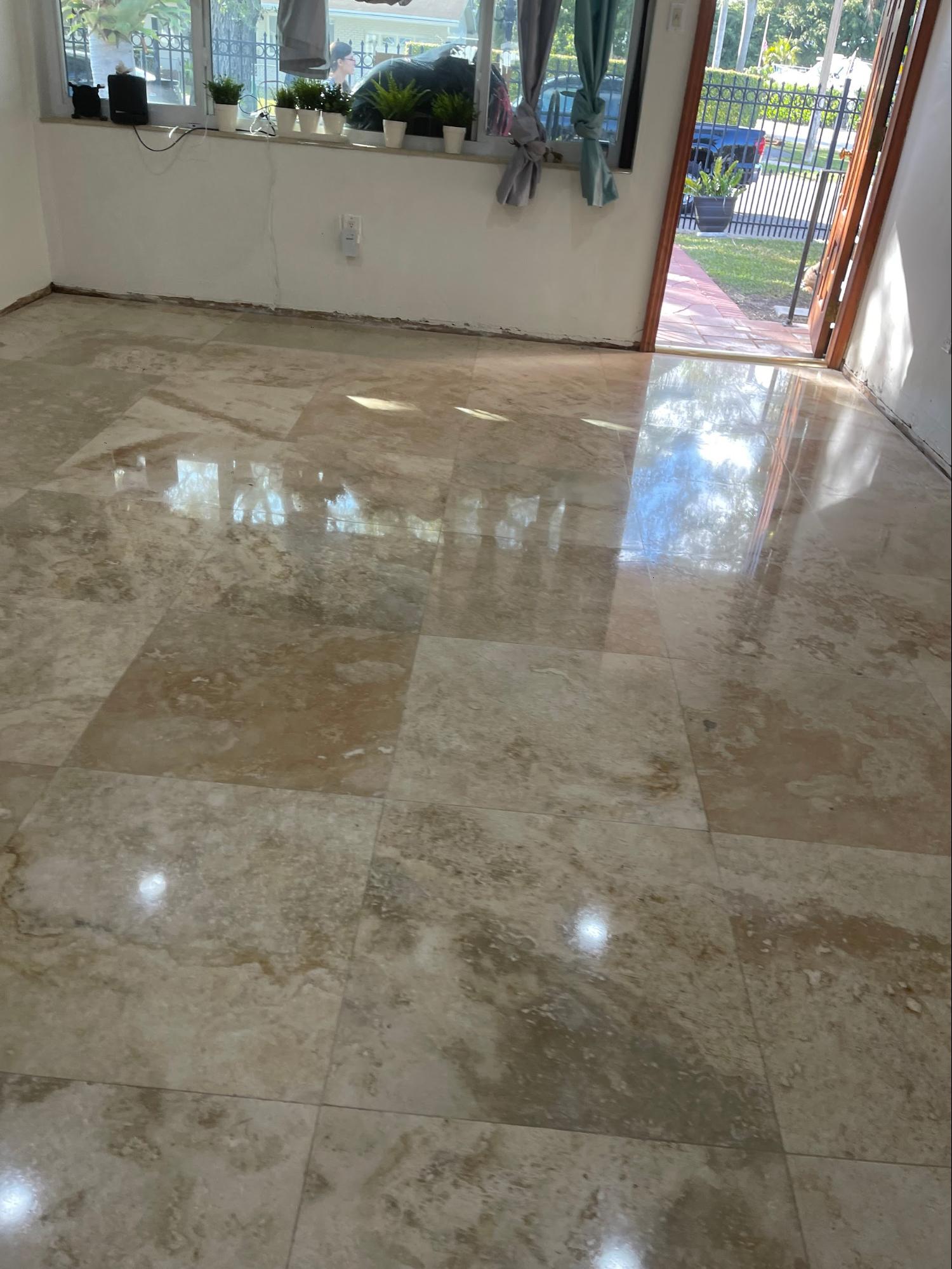 Travertine flooring