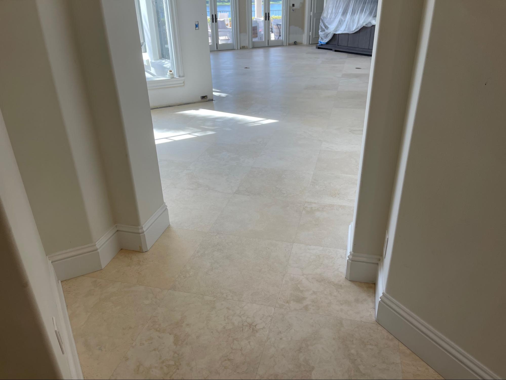 Travertine flooring
