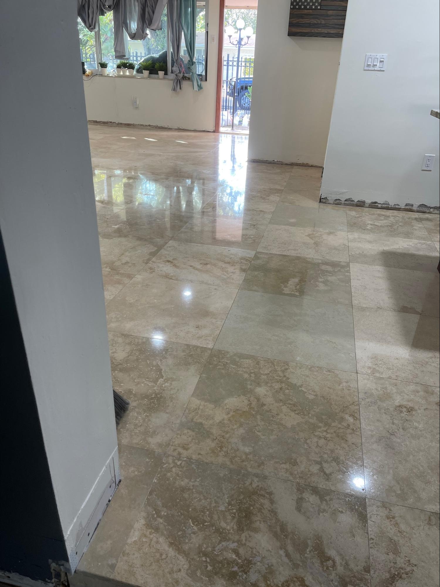 Living room marble floor