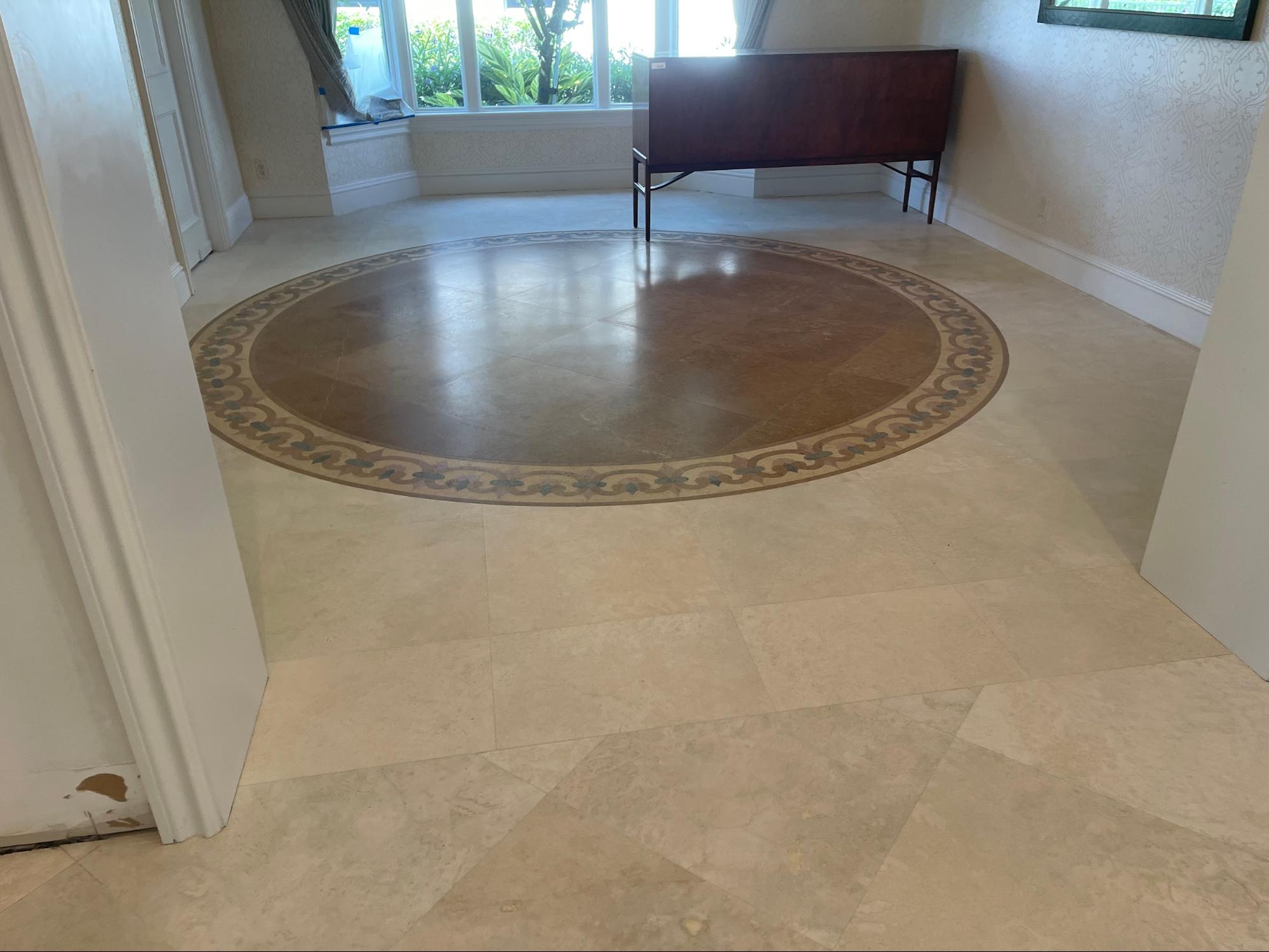 Herringbone marble floor