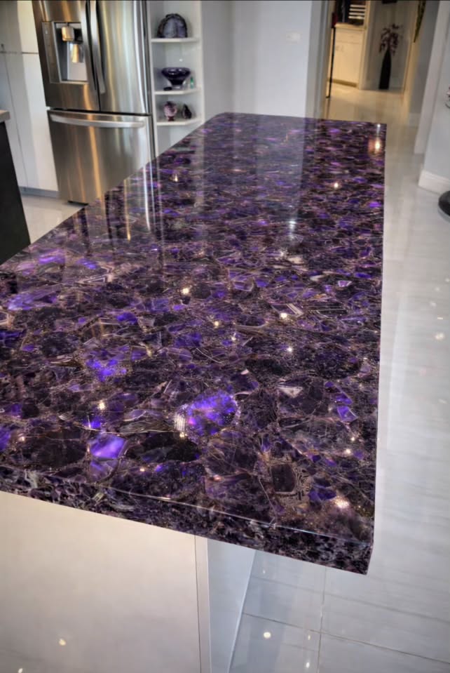 Amethyst stone countertop polish