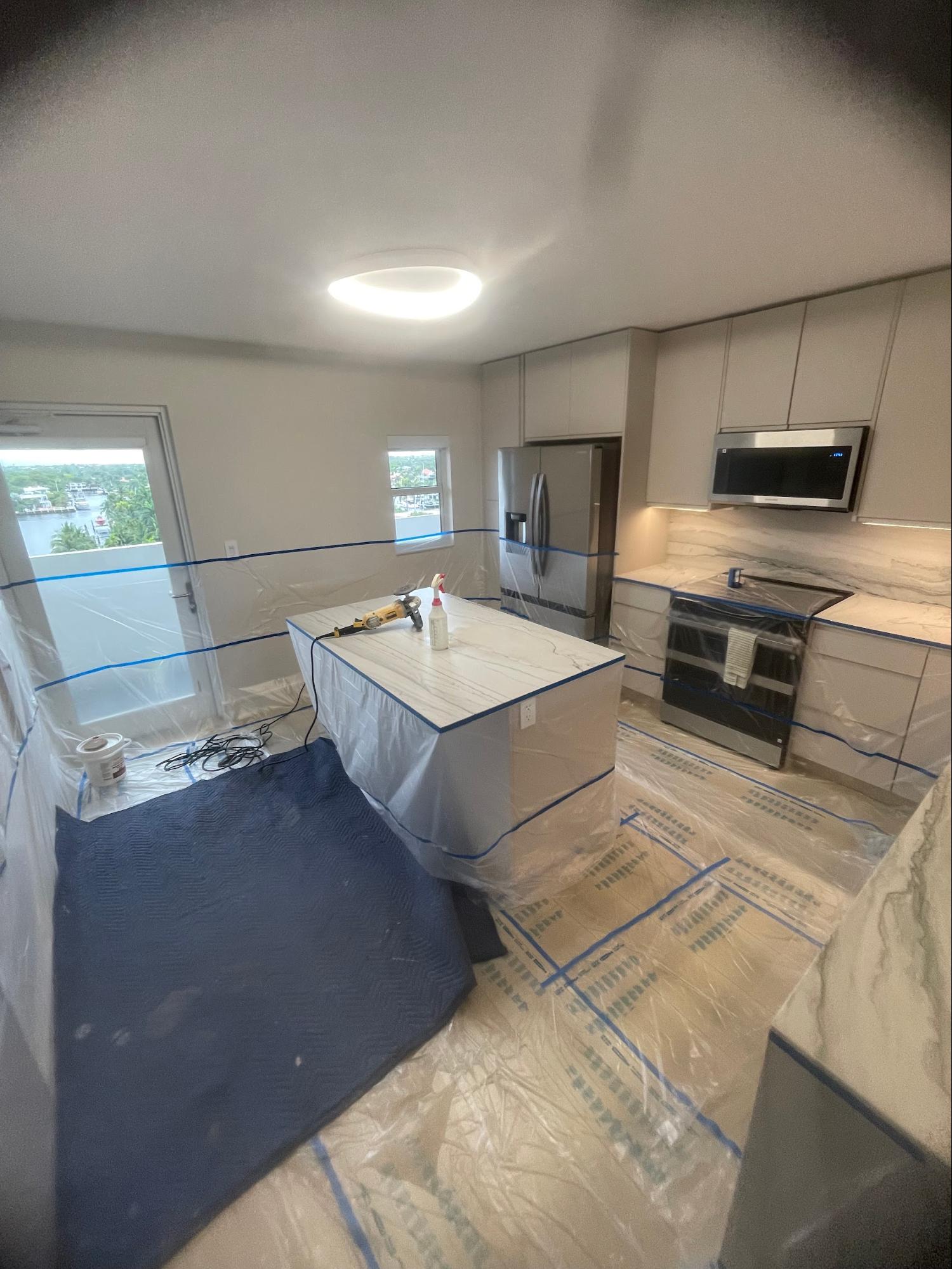 Kitchen countertop polishing